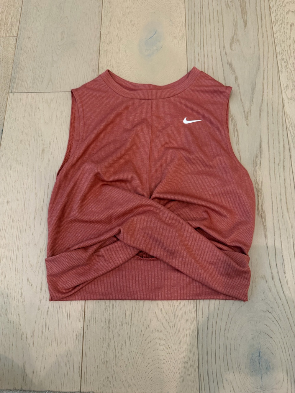 Nike Rust Red Athletic Tank with White Swoosh